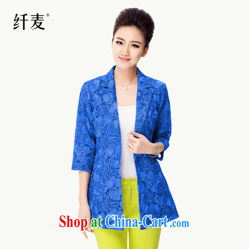 The MR 2014 the code female new Korean autumn with XL video thin jacket 14,110 blue XXXL