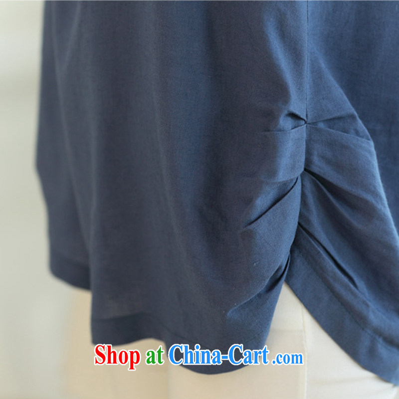 The Ju-Yee Nga summer new, thick sister graphics thin short-sleeved larger women Commission cotton shirt T YY 77,189 ink blue XXXL, Yu Yee Nga, shopping on the Internet