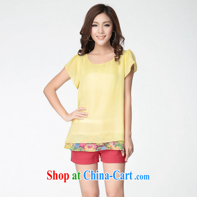 Constitution, and indeed increase, the Netherlands 2015 summer new Snow-woven shirts thick mm XL female T shirts loose cuff dolls leave two snow woven shirts yellow large XL 3 160 - 175 jack, constitution, and shopping on the Internet