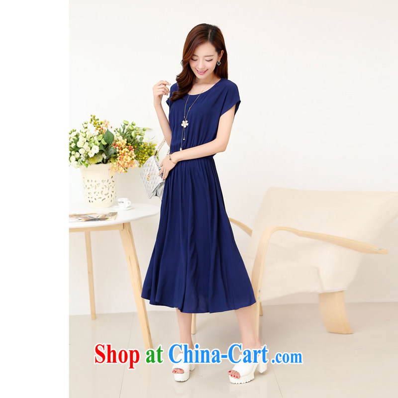 The Ju-Yee Nga new summer fashion and indeed, long, large, female dresses YJ 91,381 blue XXL, Yu Yee Nga, shopping on the Internet