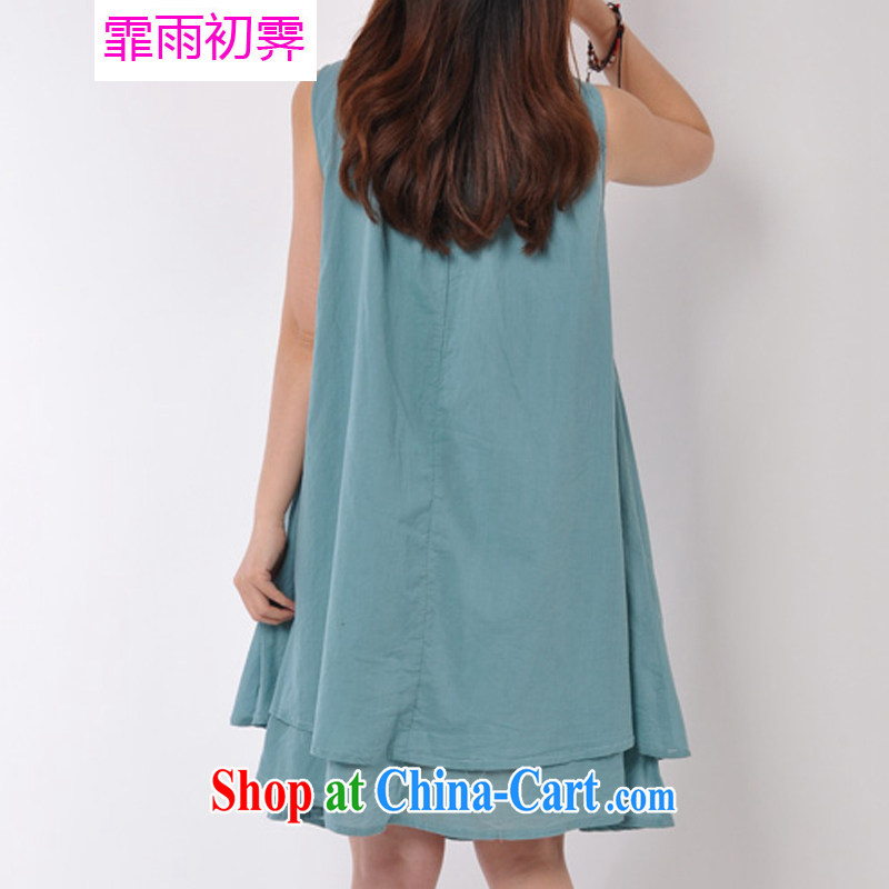 Onpress International Rain underglaze early summer 2015 with new Korean women is the women's clothing ripstop taffeta overlay leisure Solid Color embroidered sleeveless vest dresses D 298 blue XL, Onpress International early rain underglaze (Fei apre La pluie), online shopping