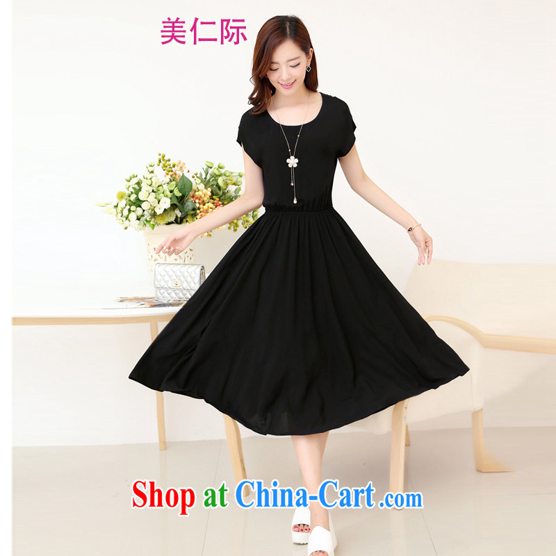and the United States, the new summer stylish relaxed dress the obese sister graphics thin 4XL, long dresses MJ 91,361 black XXXL
