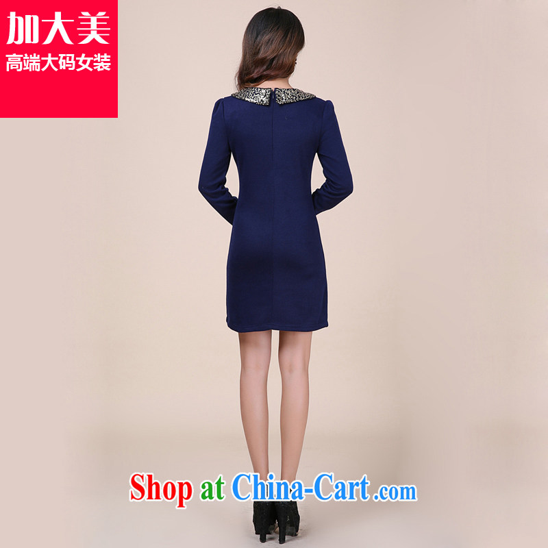 Increase the emphasis on mm spring 2015 the code female thick sister dresses long sleeved cultivating new solid skirt Red Orange 4 XL recommendations 170 - 190 jack, and increase the US, shopping on the Internet