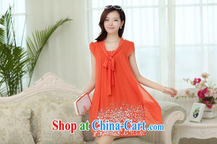 The European short-sleeved dresses girls in Long skirts, Korean version of the greater code female snow woven skirt thick mm video thin elderly mother with orange XXXXXL pictures, price, brand platters! Elections are good character, the national distribution, so why buy now enjoy more preferential! Health