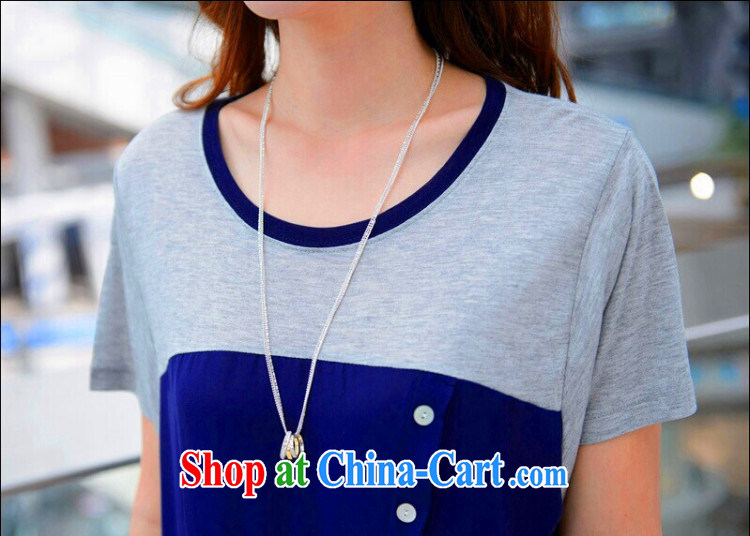 Yet, the larger female snow woven shirts summer Korean loose video thin stitching knitted T-shirt Han version T shirts T-shirt dark blue XXXXL pictures, price, brand platters! Elections are good character, the national distribution, so why buy now enjoy more preferential! Health