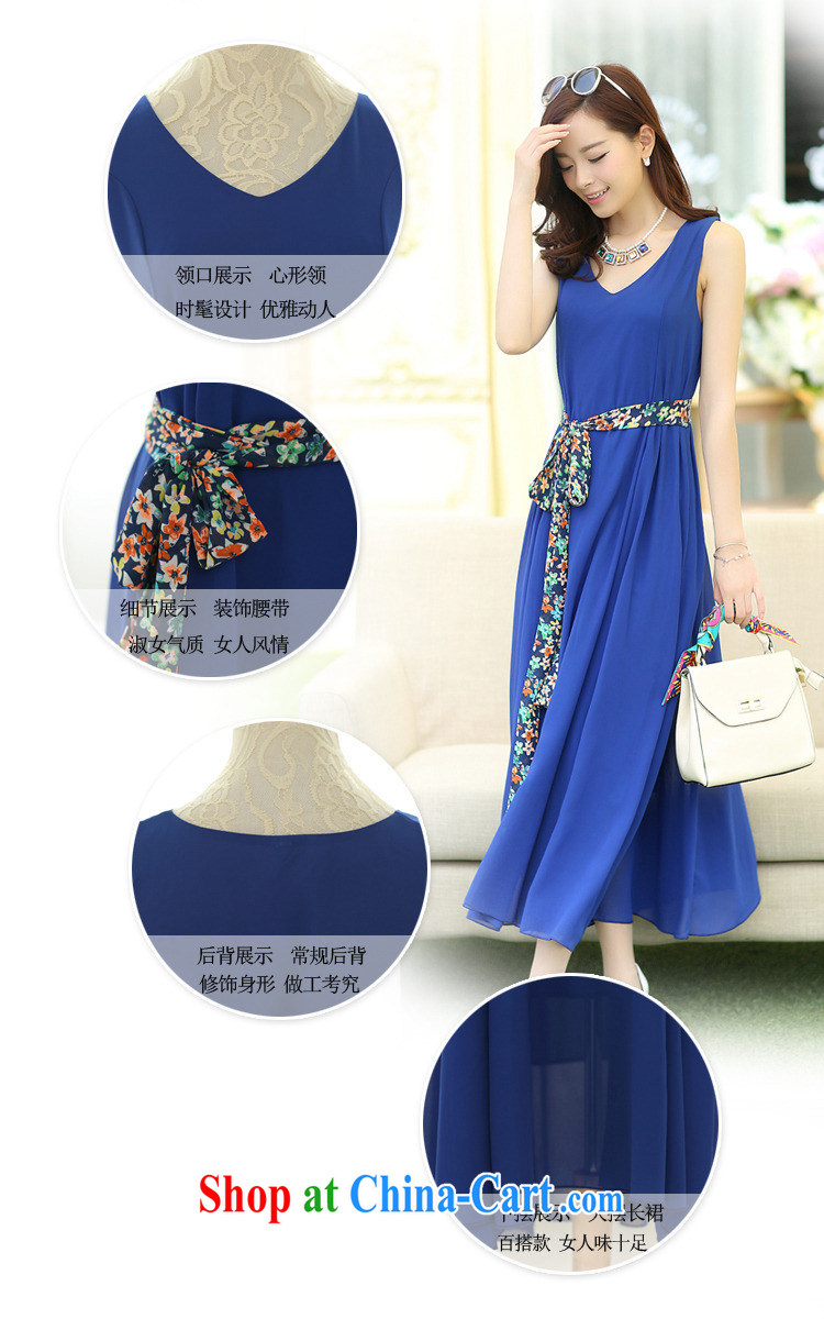 2014 summer new, larger, longer Korean dresses bohemian large skirts beach skirt with belt black XXL pictures, price, brand platters! Elections are good character, the national distribution, so why buy now enjoy more preferential! Health
