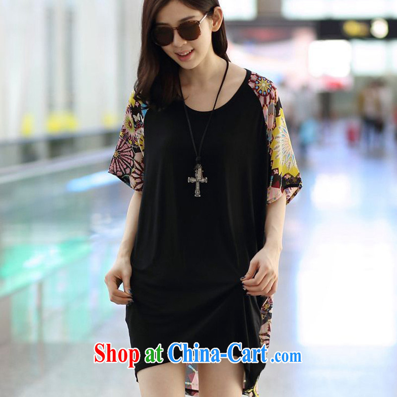 Water Rain summer workshop on the new female, long, fancy loose video thin ice woven shirts thick MM larger dresses F 2 062 Black + fancy XXXL for 180 - 200 jack, rain water, and shopping on the Internet