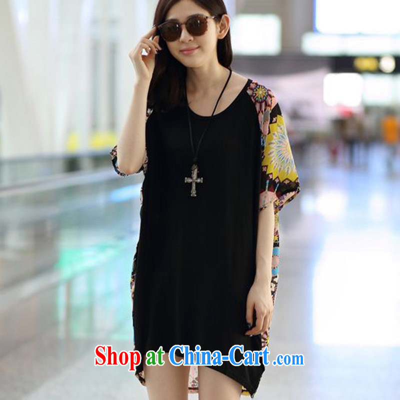 Water Rain summer workshop on the new female, long, fancy loose video thin ice woven shirts thick MM larger dresses F 2 062 Black + fancy XXXL for 180 - 200 jack, rain water, and shopping on the Internet