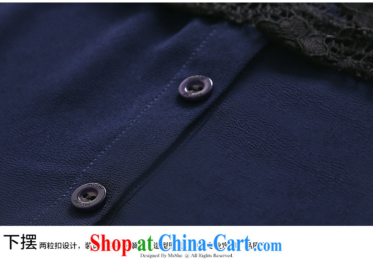 MSSHE XL female snow woven shirts 2015 new summer round-collar lace stitching 7 snow cuff woven shirts T-shirt T shirt 7327 blue 4 XL pictures, price, brand platters! Elections are good character, the national distribution, so why buy now enjoy more preferential! Health
