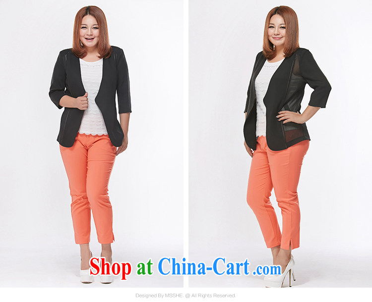 MsShe XL ladies' 2015 summer new graphics thin beauty pants Solid Color 9 pants 7359 black T 2 pictures, price, brand platters! Elections are good character, the national distribution, so why buy now enjoy more preferential! Health