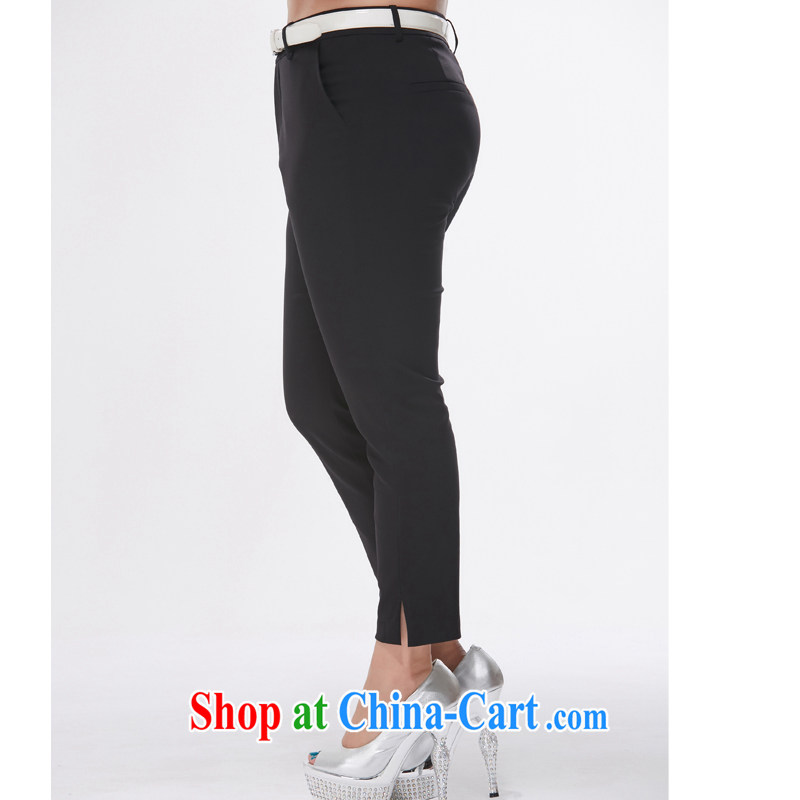 MsShe XL female 2015 summer NEW GRAPHICS thin beauty pants Solid Color 9 pants 7359 black T 2, Susan Carroll, Ms Elsie Leung Chow (MSSHE), online shopping