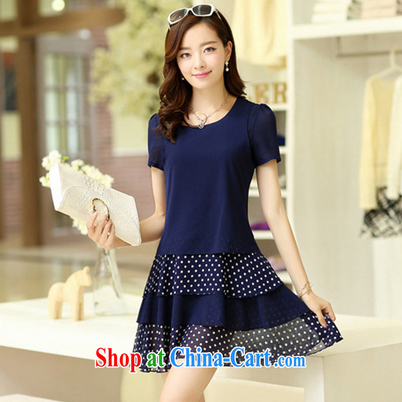 M, summer 2015, female Korean version the code leave two dot snow woven dresses M 5053 Tibetan cyan XXL (120 - 130 ) jack, M, and shopping on the Internet