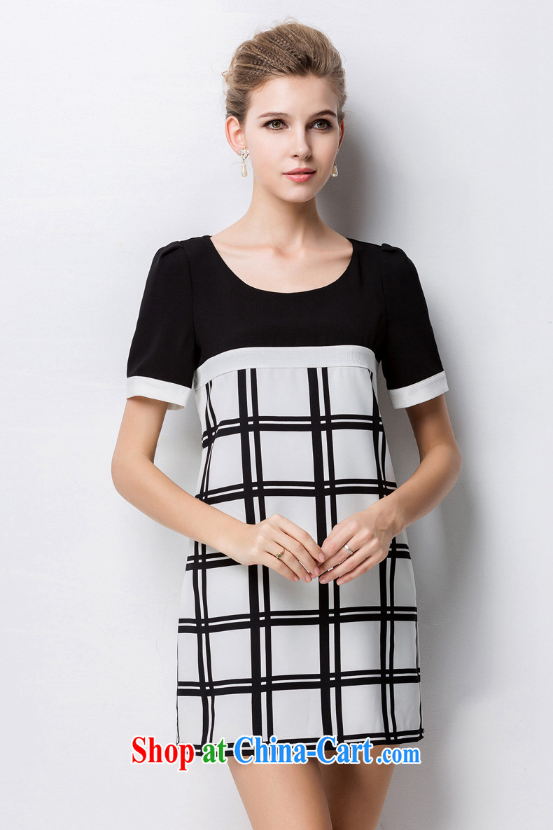 The silk, honey XL girls thick MM summer wear black-and-white checkered tile beauty charm dress ZZ 1335 black XXL (132 jack - 145 Jack through) pictures, price, brand platters! Elections are good character, the national distribution, so why buy now enjoy more preferential! Health