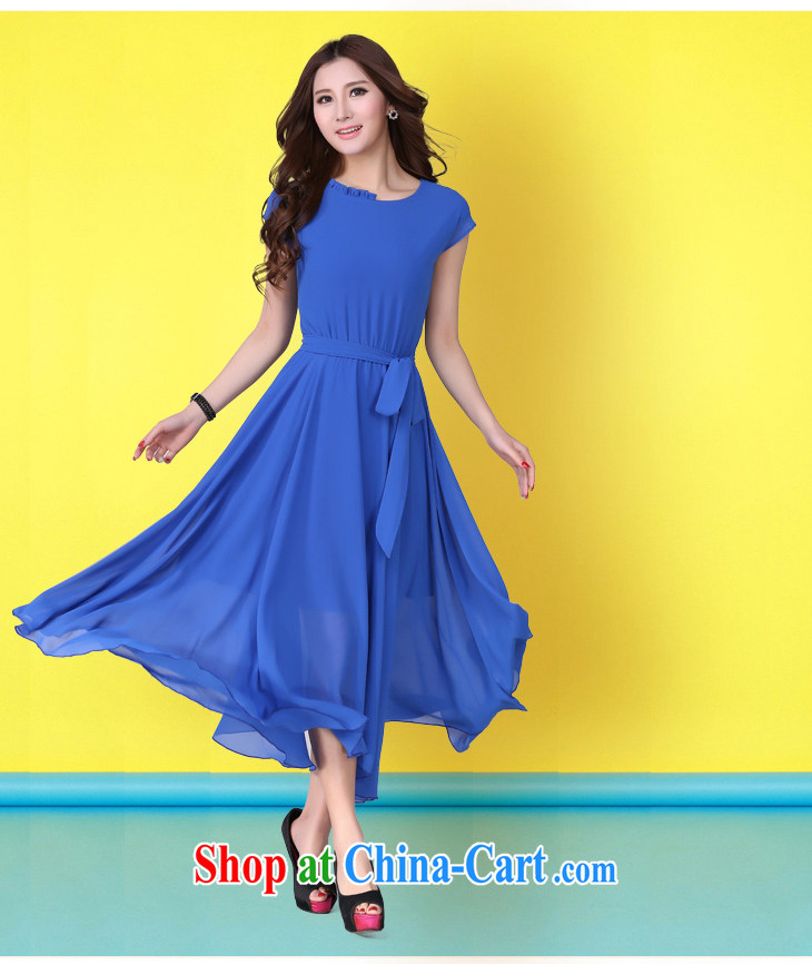 Constitution, colorful XL women 2015 summer new fertilizer, cultivating the long skirt thick mm Bohemia style short-sleeve-ares waist dress blue 3 XL 150 - 170 Jack pictures, price, brand platters! Elections are good character, the national distribution, so why buy now enjoy more preferential! Health