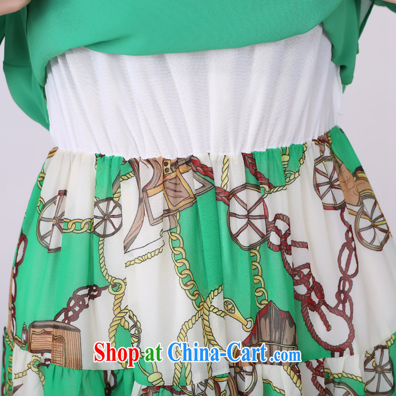 Constitution, the city is increasing, women 2015 new spring loaded thick mm Bohemia knocked color resort long skirt stitching snow woven romantic relaxing floral dresses green 4 XL 155 - 170 jack, constitution, Jacob (QIANYAZI), online shopping