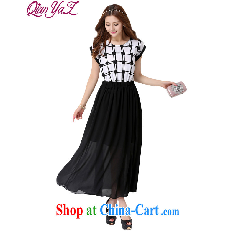 Constitution, Jacob colorful XL dresses and stylish plaid geometric block classic long skirt 2015 mm thick Autumn with bat sleeves waist-video tall elegant dresses black 5 XL 185 - 200 jack, constitution, Jacob (QIANYAZI), online shopping