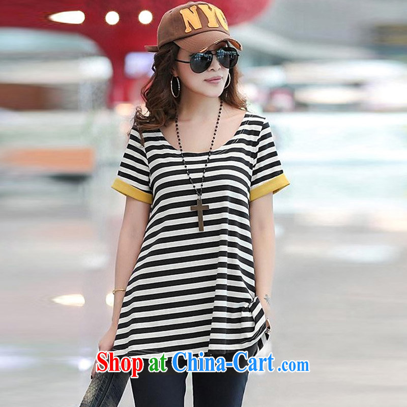 Surplus may 2014 spring and summer, the female Two-piece female T shirts loose stripes hood shirt + trendy, elasticated waist 7 pants girls pants set black-and-white stripes 5 XL - tailored to surplus, and shopping on the Internet