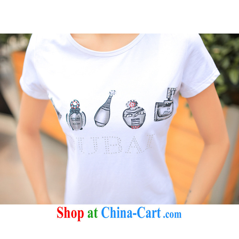 Solabe/in the Addis Ababa new summer Korean female short-sleeve shirt T female beauty graphics thin large, cotton T-shirt stretch T pension 617 black 3 XL, Addis Ababa (solabe), online shopping