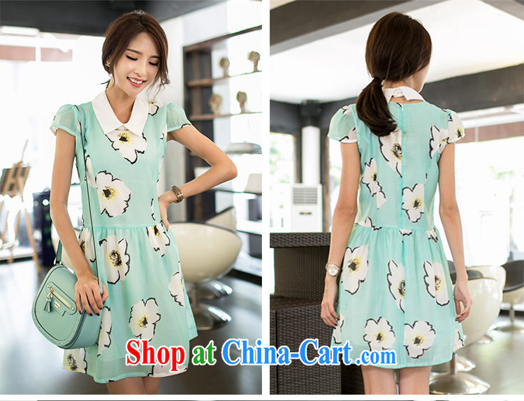 The honey beauty mm thick larger female summer style Korean removable lapel A field version Snow Flower woven dresses 9117 light green XXL pictures, price, brand platters! Elections are good character, the national distribution, so why buy now enjoy more preferential! Health