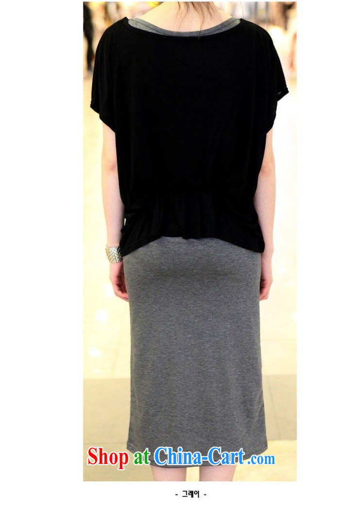 Surplus may 2014 summer new, larger female dress two-piece cotton vest dresses + loose short sleeves shirt T black deepening gray XXXXXL - tailored pictures, price, brand platters! Elections are good character, the national distribution, so why buy now enjoy more preferential! Health