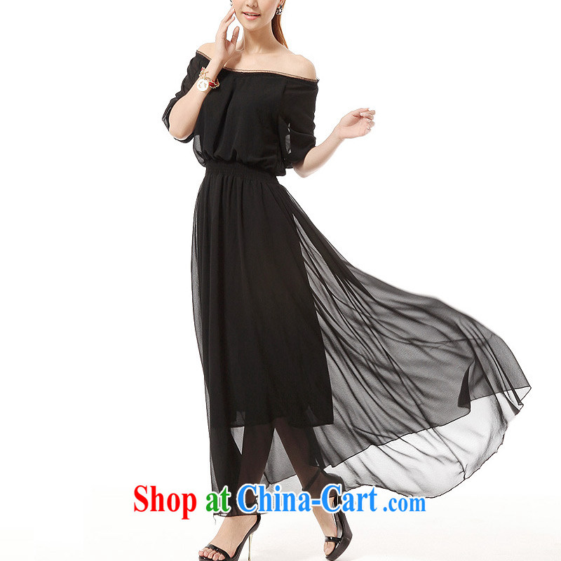Surplus may 2014 summer new, larger female long skirt snow woven dresses thick sister graphics thin softness fairy skirt xxxxl black XXXXXL - tailored to surplus, and, shopping on the Internet