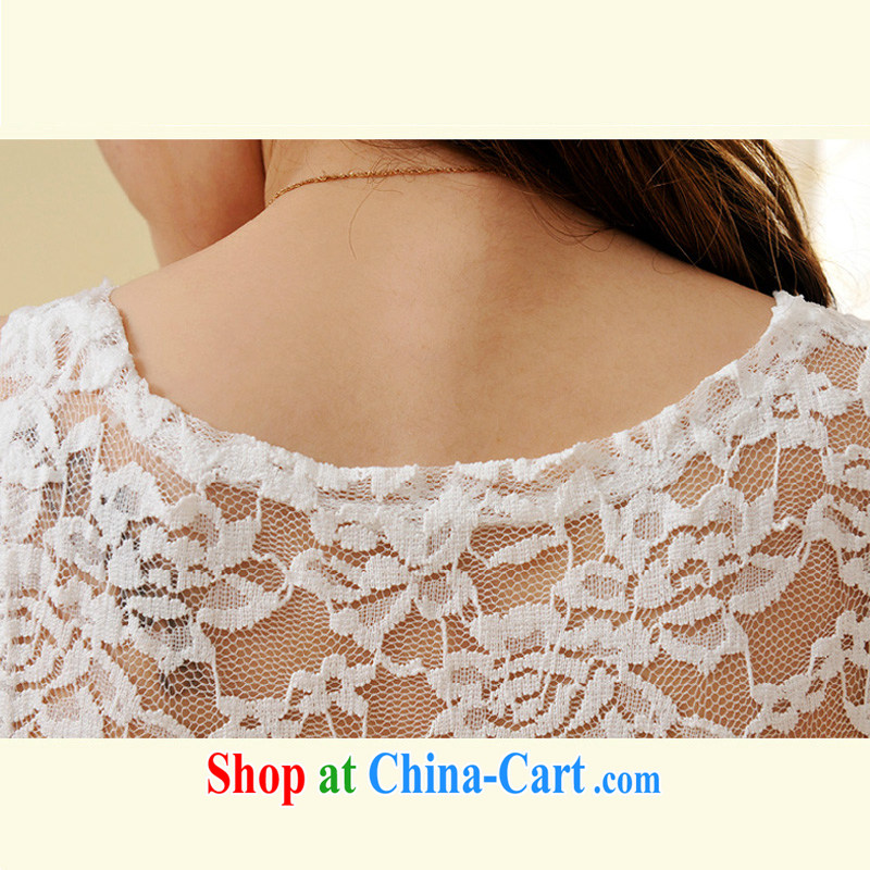 Surplus may 2014 summer new lace large Code T shirts female vest flouncing XL female stylish thick mm video thin T-shirt xxxxl black XXXXL - Support the Code, surplus, and, on-line shopping