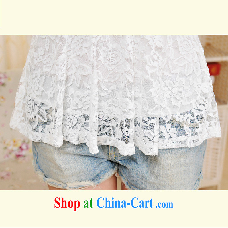 Surplus may 2014 summer new lace large Code T shirts female vest flouncing XL female stylish thick mm video thin T-shirt xxxxl black XXXXL - Support the Code, surplus, and, on-line shopping