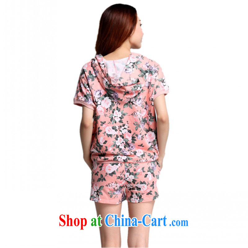 The delivery package as soon as possible by the hypertrophy, two-piece Leisure package stamp cap loose sweater thick mm video thin floral package summer 2014 pink 3 XL approximately 160 - 175 jack, land is still the garment, shopping on the Internet
