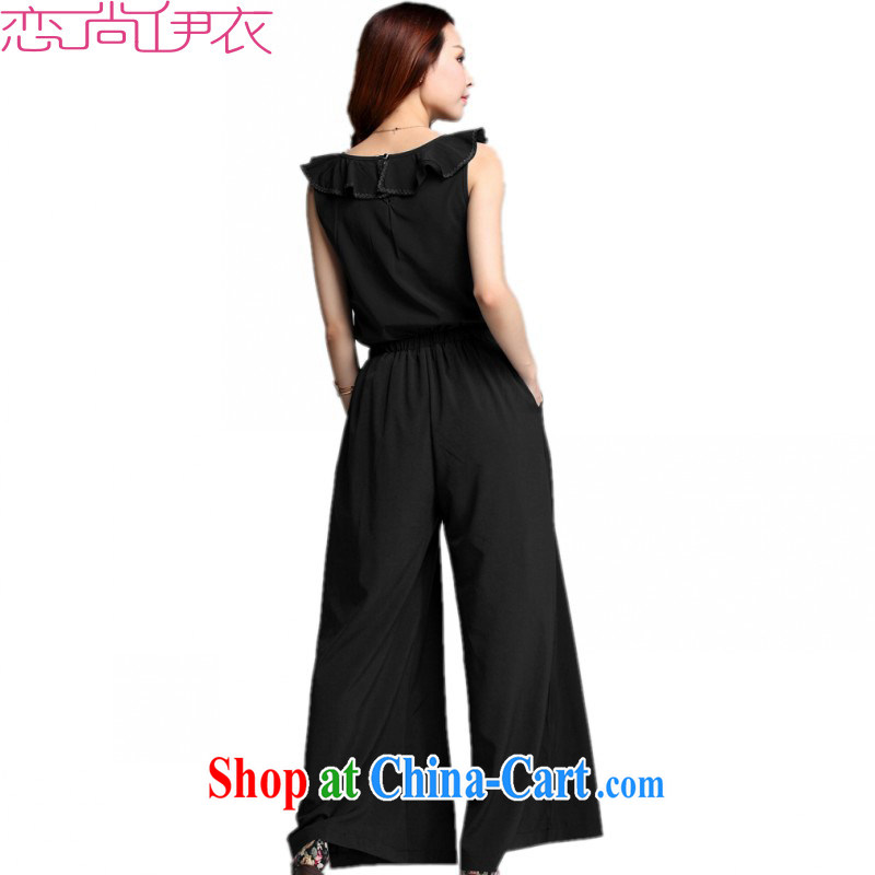 The package mail 2015 summer the ventricular hypertrophy, modern style-trousers Wide Leg trousers OL aura sleeveless trousers skirts thick sister pants black 4 XL approximately 175 - 190 jack, land is still the garment, and, shopping on the Internet