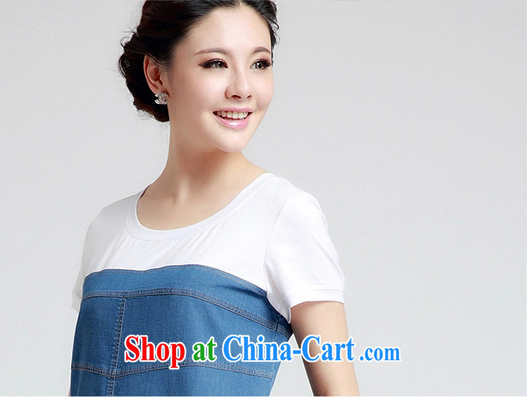 The Constitution is the girl with thick mm summer new dresses 2015 graphics thin stylish short-sleeve girls denim dress 1431 blue denim with white 128/5 XL pictures, price, brand platters! Elections are good character, the national distribution, so why buy now enjoy more preferential! Health