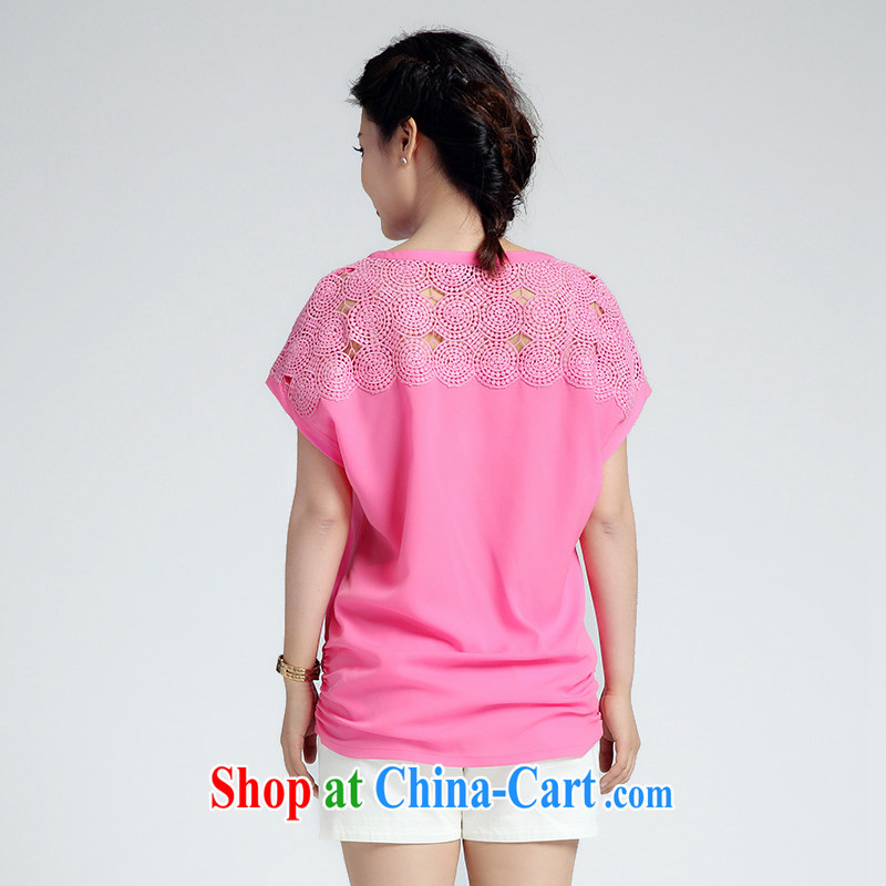 Constitution the XL women 2015 new spring and summer with stylish and simple lace stitching solid T shirts small shirts 1289 blue 108/3 XL, constitution, QIAN AI), online shopping