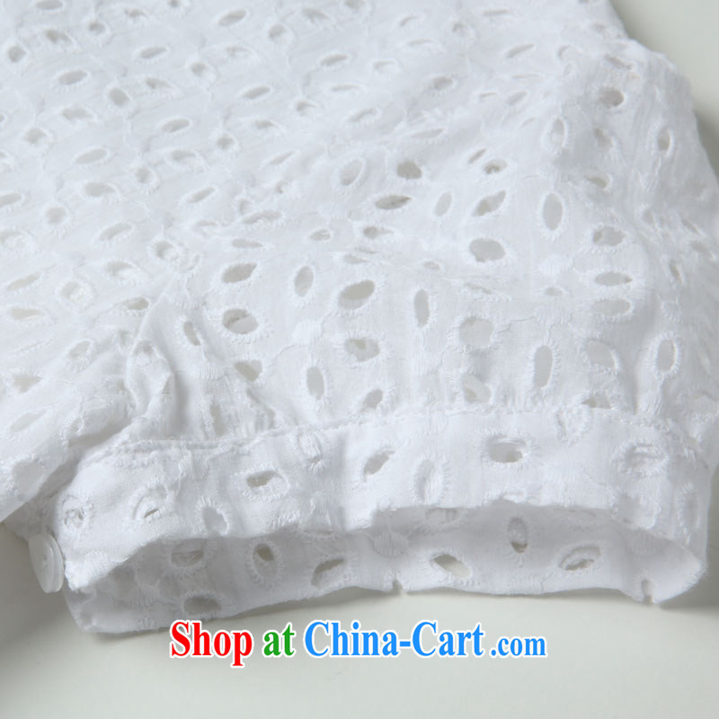 Constitution on the ventricular hypertrophy, female thick mm summer new 2015 graphics gaunt the temperament short-sleeved dresses 1293 white 108/3 XL, constitution, QIAN AI), shopping on the Internet