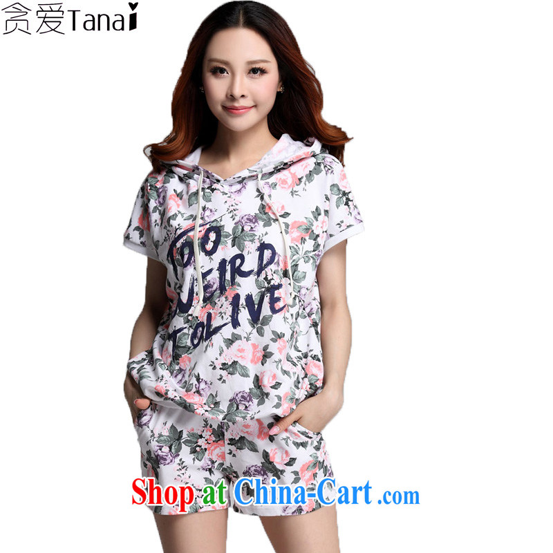 Loved new summer Korean fashion and indeed increase, female package loose uniforms two-piece 3559 white XXXL