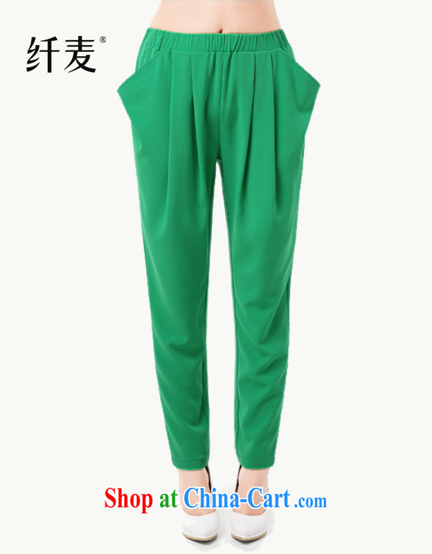 Former Yugoslavia, Mr Big, female 2014 summer New MM thick Korean pants, pants 4701 green L