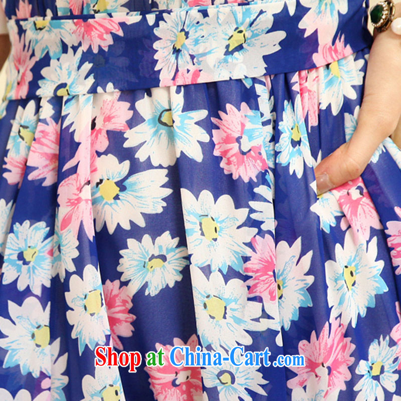 Constitution Yi XL women long skirt new 2015 the waist graphics thin floral bohemian beach skirts thick mm seaside resort snow skirt woven dresses blue 4 XL 160 - 175 jack, constitution, and, shopping on the Internet