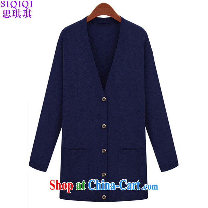 Cisco-chi-chi 2015 spring new products in Europe and America, the girl with the long, cultivating knitted T-shirt girls cardigan jacket ZZS 1058 dark blue 5 XL, Qi Qi (SIQIQI), shopping on the Internet