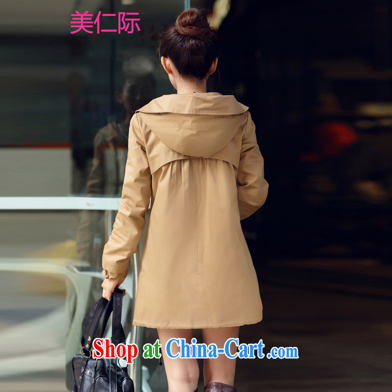 The US, in 2014 the new spring loaded the Code women Beauty Fashion style thick sister, long, women wind jacket MY 88,762 khaki-colored XXXL, the US, and, on-line shopping