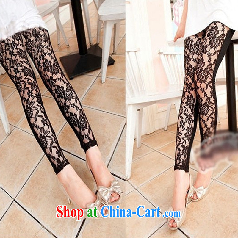 Surplus may 2014 new spring and summer, the female pants sexy lace stitching solid pants thick mm Through Castor, Trouser Press Video thin female pants xxxxl black XXXXL - Support the code, and surplus, and the Code is female, and the shopping cart