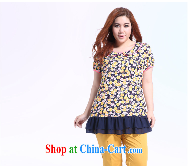 Slim Li Su-summer new, larger female temperament stamp doll collar stitching snow woven flouncing T-shirt Q 5037 fancy XL pictures, price, brand platters! Elections are good character, the national distribution, so why buy now enjoy more preferential! Health