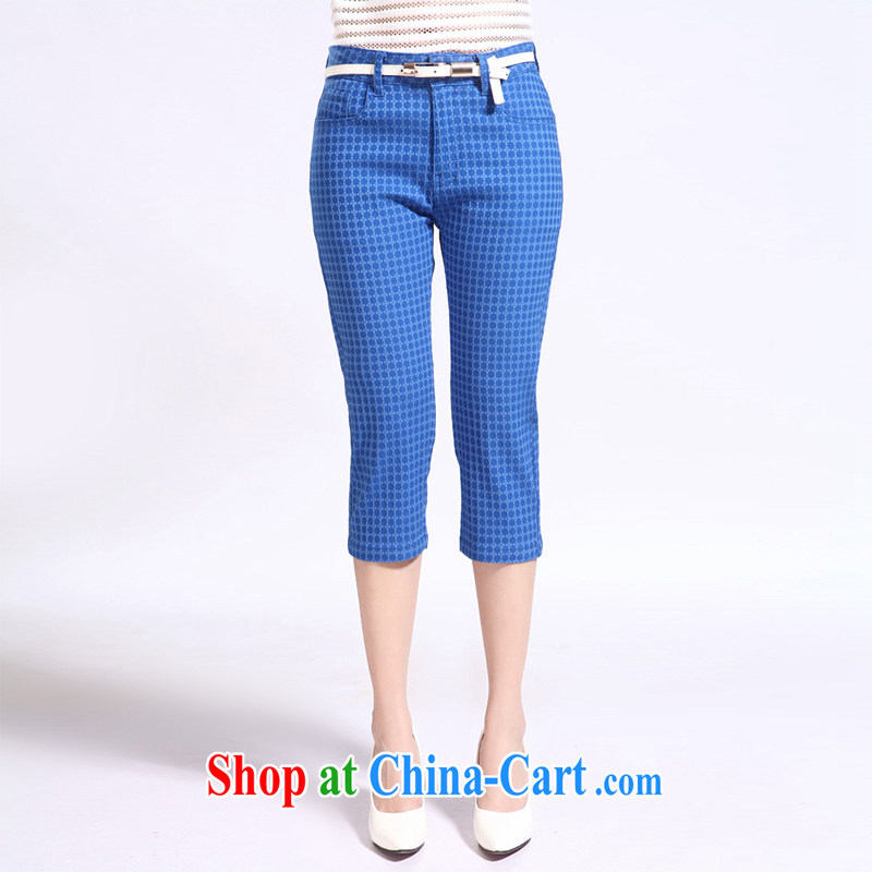 Crescent sets the code female female Trouser press 7 pants thick mm video thin summer thin 7 pants high waist straight and casual pants 7 pants blue patterned 30, crescent moon, and shopping on the Internet