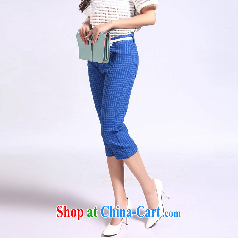Crescent sets the code female female Trouser press 7 pants thick mm video thin summer thin 7 pants high waist straight and casual pants 7 pants blue patterned 30, crescent moon, and shopping on the Internet