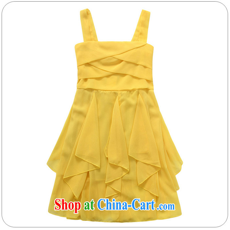 Constitution, 2015 XL Women's version of the new paragraph 4 100 season Ground Sense of sister firm GALLUS DRESS thick sister fresh and lady snow woven irregular dresses yellow large XL 3 160 - 180 jack, constitution and clothing, and shopping on the Internet