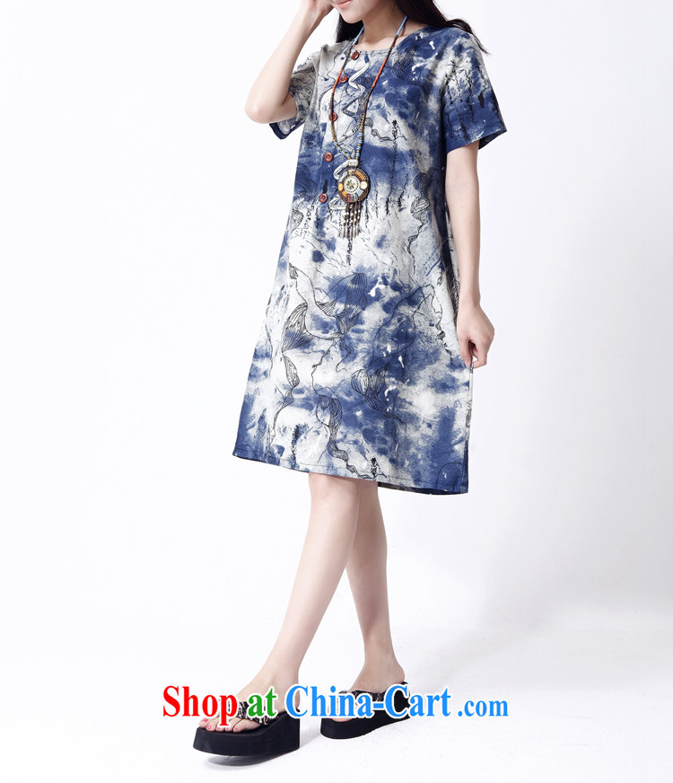 Onpress International Rain underglaze early summer 2015 New Sum girls of leisure loose the code female ink stamp duty cotton the dresses F 655 picture color XL pictures, price, brand platters! Elections are good character, the national distribution, so why buy now enjoy more preferential! Health
