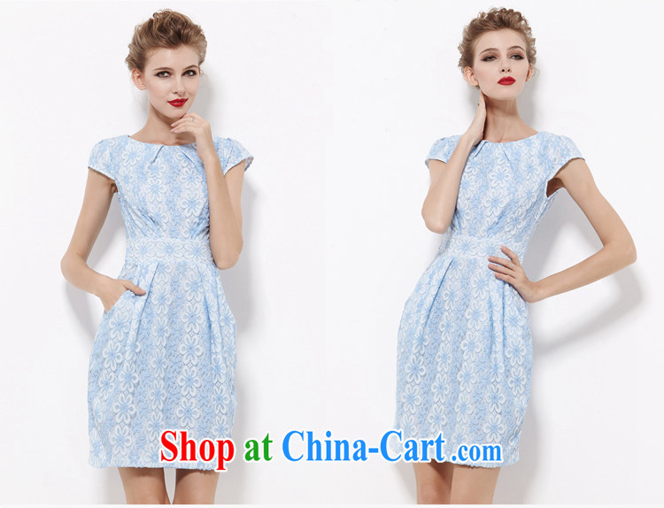 2014 Tomnrabbit new Europe and indeed the XL female lace floral dress thick sister summer B 14 244 light blue XXXXL pictures, price, brand platters! Elections are good character, the national distribution, so why buy now enjoy more preferential! Health