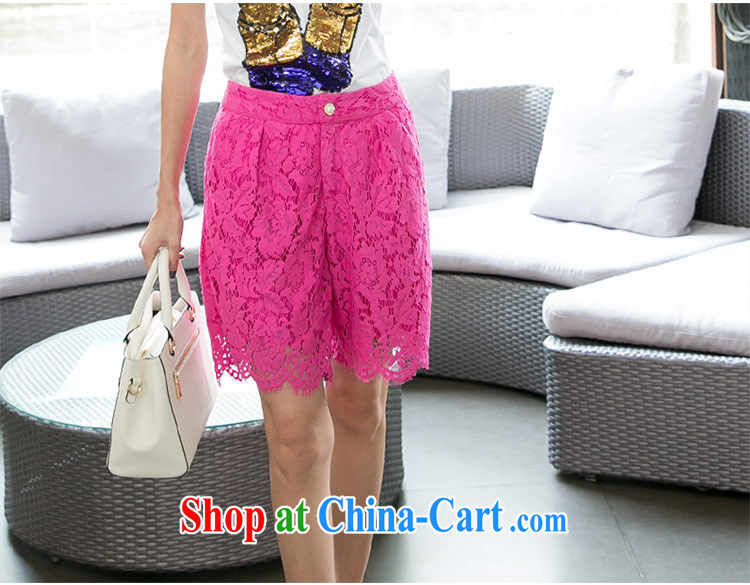 The honey beauty larger female thick MM sweet summer lace high waist graphics thin loose 5 pants, pants shorts women of 9009 red XXXXL pictures, price, brand platters! Elections are good character, the national distribution, so why buy now enjoy more preferential! Health