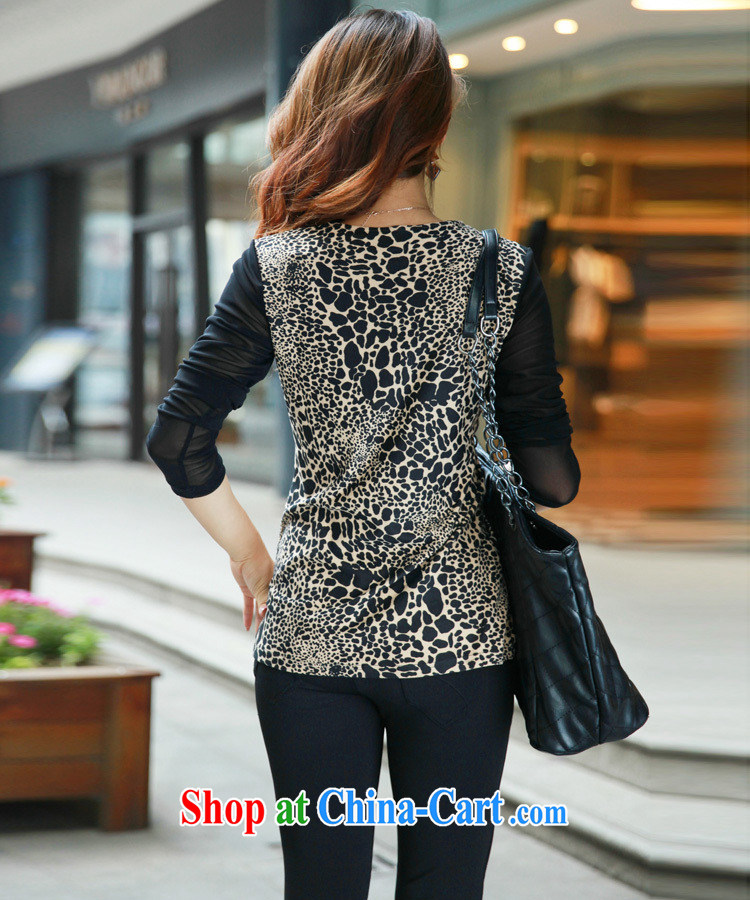 Autumn 2014 the Korean version thick MM XL girls long-sleeved beauty graphics thin stylish Leopard T solid shirt shirts white XXXXL pictures, price, brand platters! Elections are good character, the national distribution, so why buy now enjoy more preferential! Health