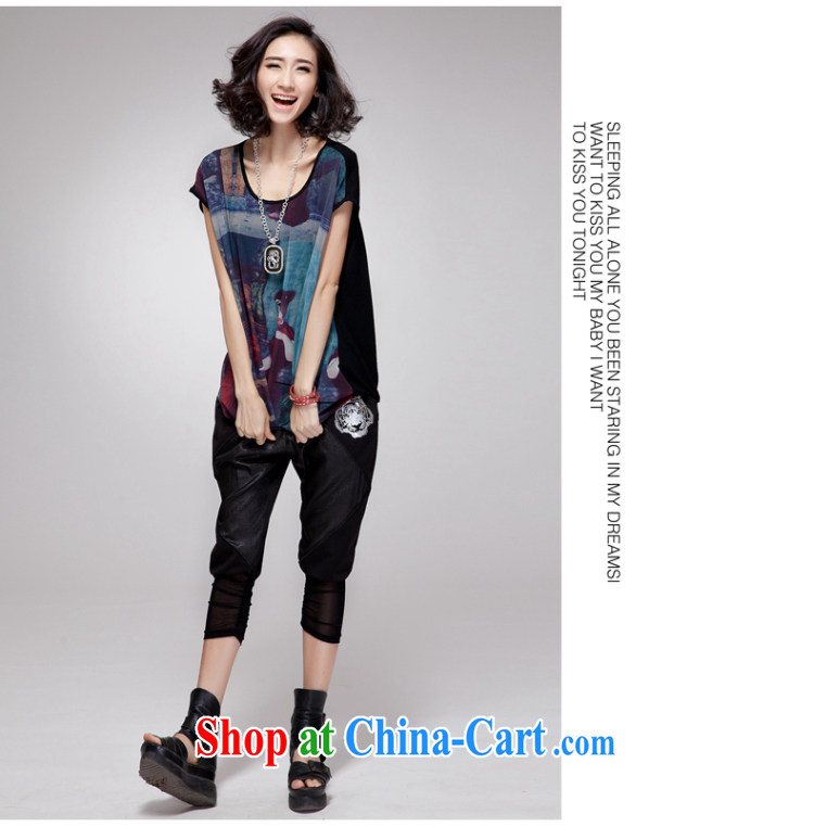 Eternal show the fat XL female snow woven shirts thick sister 2015 summer new, thick, graphics thin loose T-shirt bat sleeves T-shirt black 3 XL pictures, price, brand platters! Elections are good character, the national distribution, so why buy now enjoy more preferential! Health