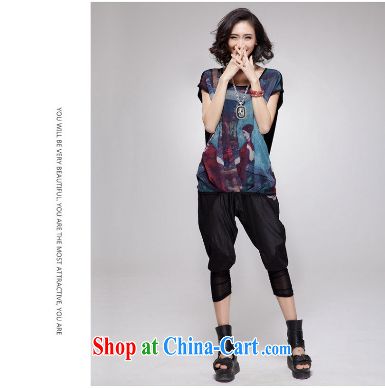 Eternal show the fat XL female snow woven shirts thick sister 2015 summer new, thick, graphics thin loose T-shirt bat sleeves T-shirt black 3 XL pictures, price, brand platters! Elections are good character, the national distribution, so why buy now enjoy more preferential! Health