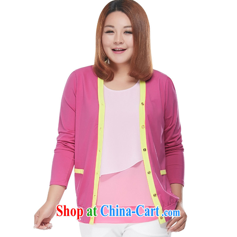 msshe XL ladies' 2015 new mm thick and fat V for simplicity and long-sleeved cardigan jacket mounted on pre-sale 7461 red 4 XL - Pre-sales to 6.30, the Susan Carroll poetry. Chow (MSSHE), shopping on the Internet