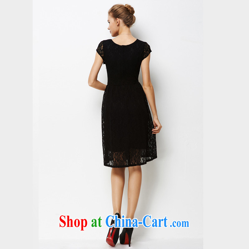 American and European lace larger female dresses black XXXL, Tomnrabbit, shopping on the Internet
